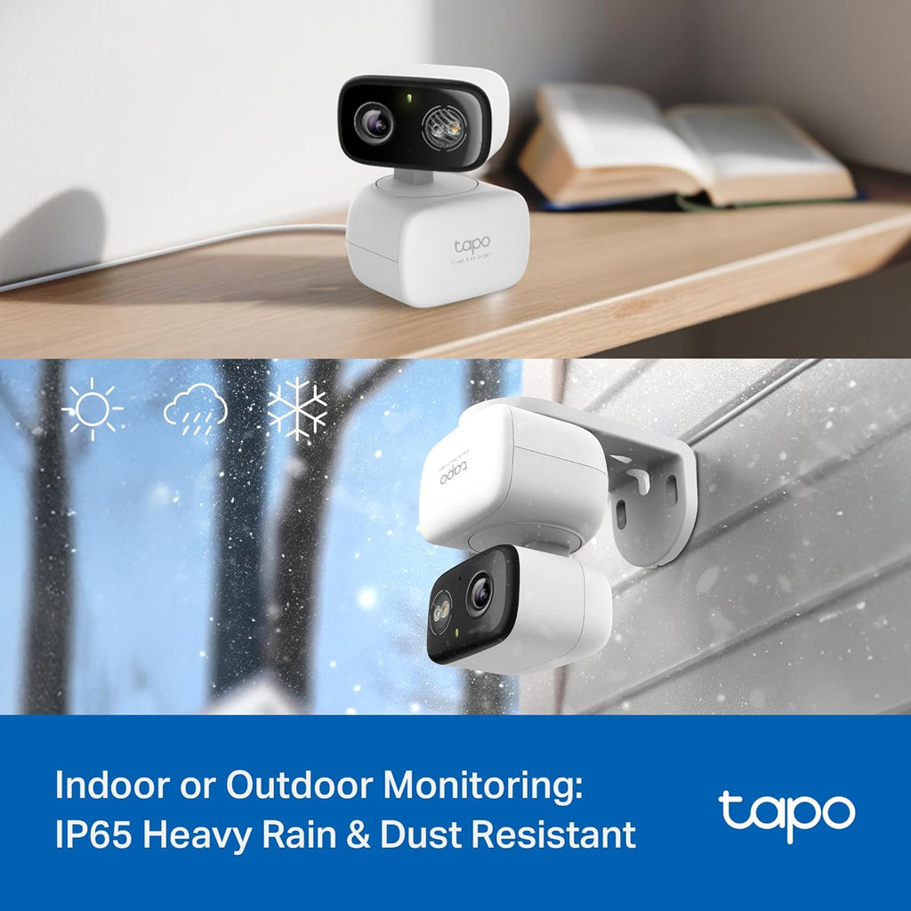 Tapo 2K 3MP Pan/Tilt Indoor/Outdoor Security Camera - Free Person/Baby Cry Detect & Track, 360° View, Color Night Vision, SD/Cloud Storage, Works w/Alexa & Google Assistant, HybridCam 360 (2-Pack)