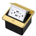 KYHSHJ Professional Pop-up Floor Power Outlet Box with USB 5V/4.8A Socket, 20 Amps Interference-Resistant Socket, Corrosion-Resistant Hardware, ETL Certified, Brass