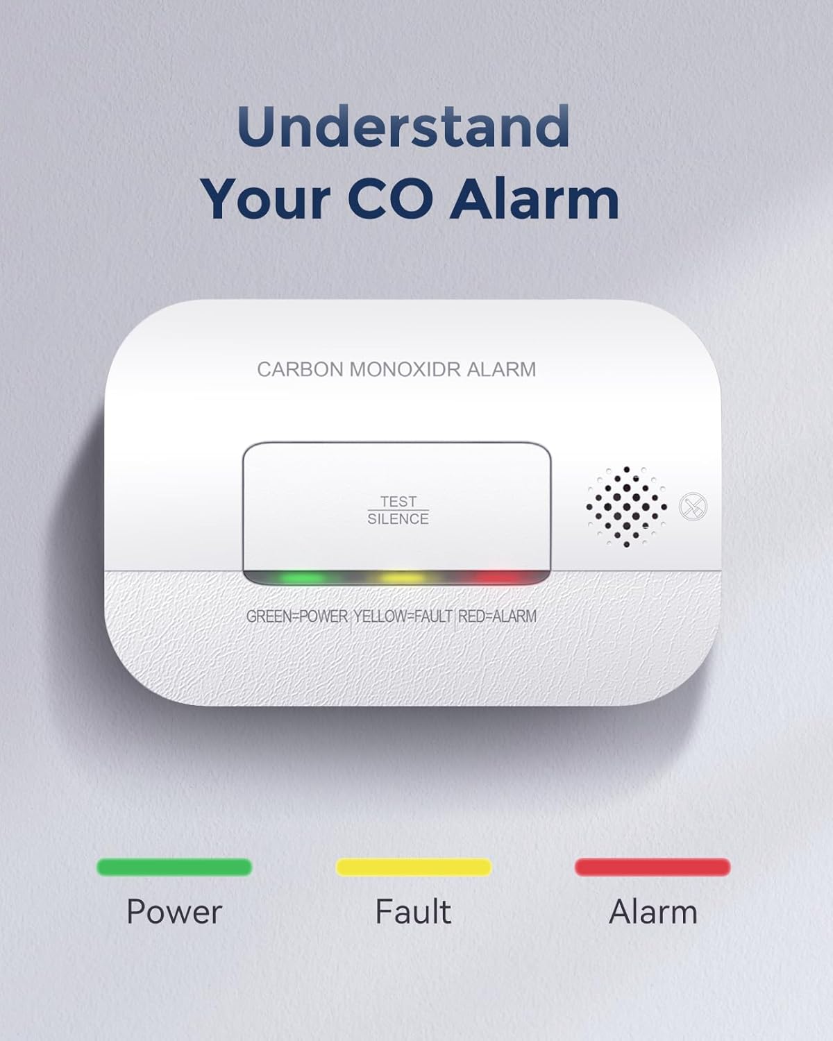 Ecoey Carbon Monoxide Detectors, 10-Year CO Detector with Human Alarm Sounds and Test Button, Carbon Monoxide Alarm with Electrochemical Technology and Low Battery Signal for Home, FJ127, 4 Packs