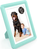 Green 5x7 Picture Frame with Acrylic Front 1 Pack, ABS Frame for 5x7 or 4x6 Photos, Shatterproof UV-Resistant Tabletop Photo Frame, Vertical/Horizontal Display for Home Décor