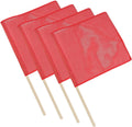 Mytee Products Red Safety Flags for Trucks with Dowel, DOT Compliant - 18 Inch x 18 Inch High Visibility Vinyl Mesh Warning Flags, 4 Pack
