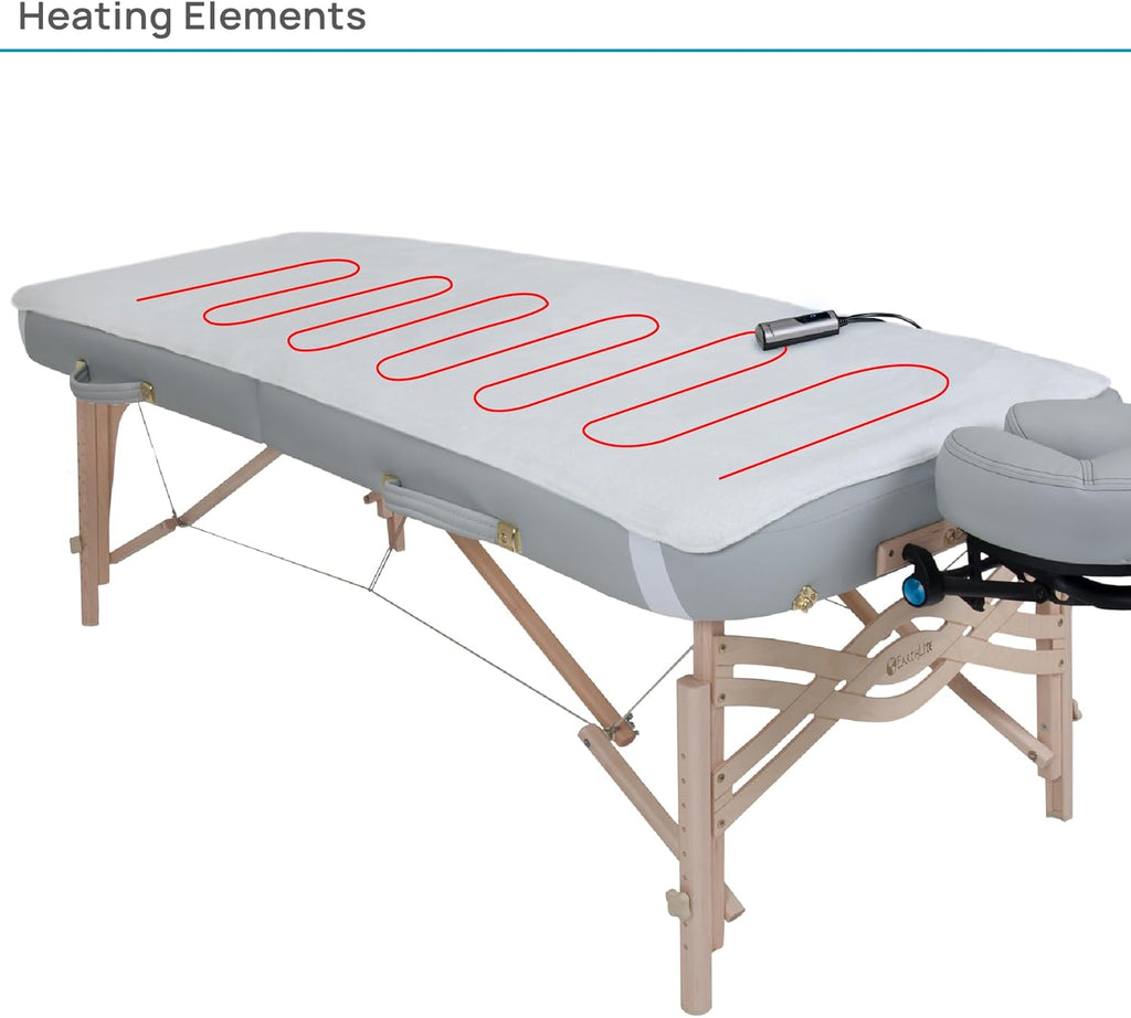 EARTHLITE Massage Table Warmer & Fleece Pad (2in1), ETL Certified, 3 Heat Settings, 13ft Cord/Heating Pad / 1 Year Replacement Guarantee