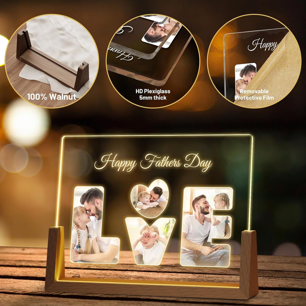 Photo Decorative Plaque Personalized Gifts, Custom Gifts for Him Her, Customized Picture Frame for Boyfriend Girlfriend Couples Wife Women on Anniversary Birthday