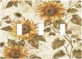 Decorative Switch Plates Rustic Sunflower Floral Pattern 3 Gang Wall Plate Triple Toggle Light Switch Cover Faceplate Electrical Wall Panels for Bedroom Cabin Decor