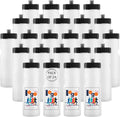 50 Strong Sports Water Bottles – Reusable 22 oz BPA-Free Plastic Bottles with Pull Top Cap – Made in USA – Top Rack Dishwasher Safe – Fits Most Bike Cages Brand