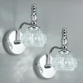 Modern Wall Sconces Set of Two Indoor Lamp Chrome Vintage Glass Light Bathroom Vanity Fixture Wall-Mounted Room Lighting
