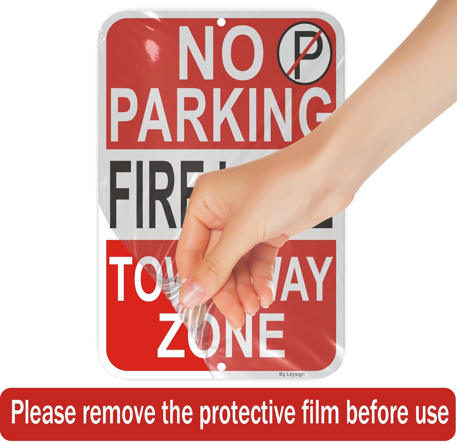2 Pack No Parking - Fire Lane Sign | 12 x 18 Inches Reflective Sheeting Rust Free Aluminum, UV Protected, Weather/Fade Resistant, Indoor/Outdoors Use