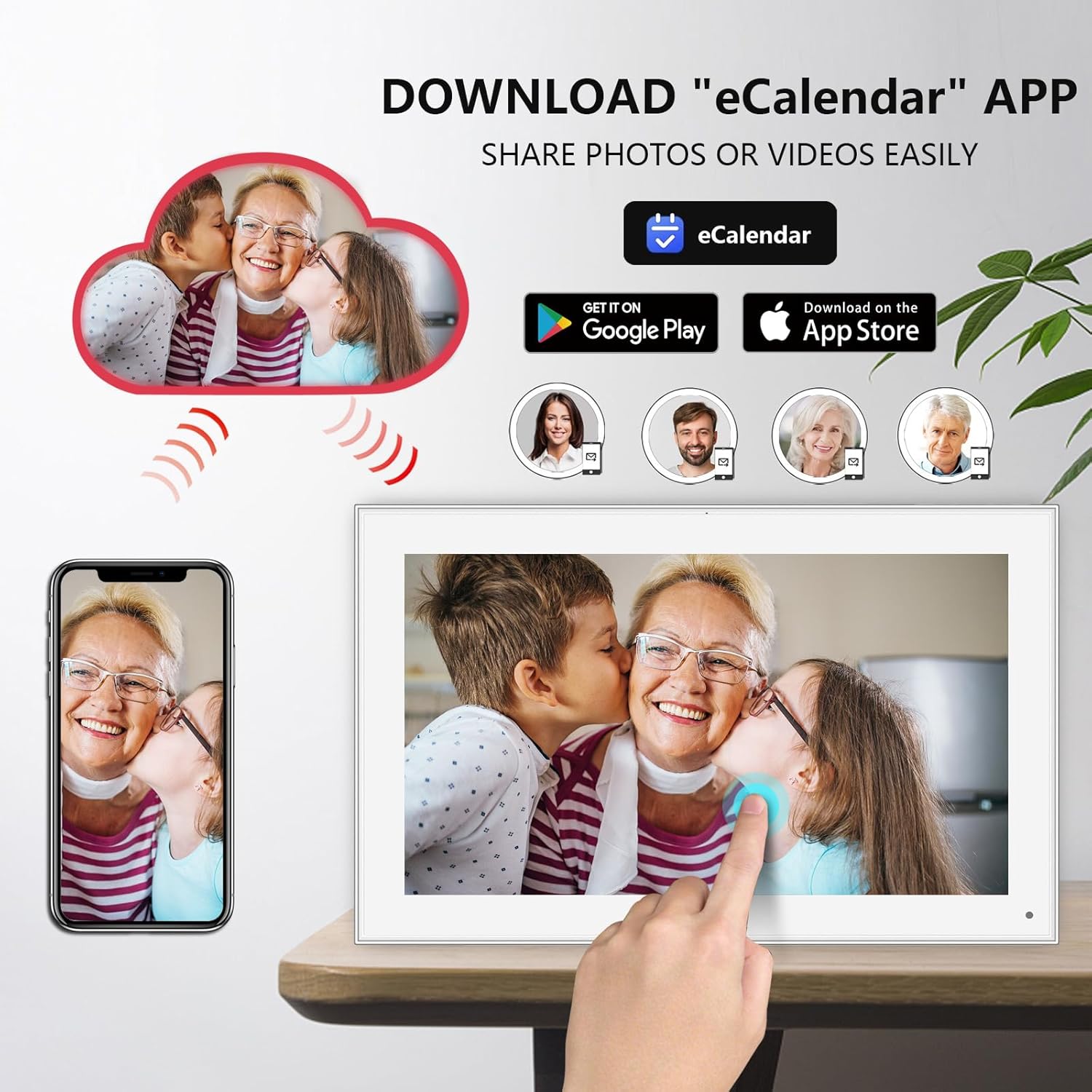 15.6 Inch Digital Calendar, Smart Digital Planner & Chore Chart with IPS FHD 1920x1080 Touchscreen Display for Family Organizer - Built-in DigitaI Picture Frames Function