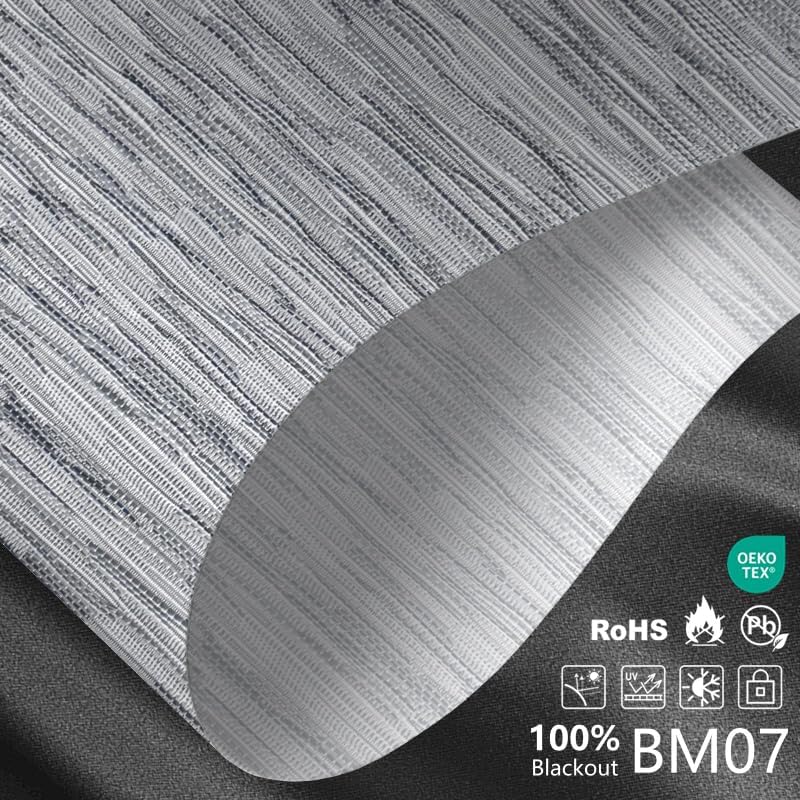 Smart Motorized Blinds – 100% Blackout Roller Shades with Remote, Alexa/Google Home/Siri Control, Matter Compatible, Wireless Rechargeable Battery, Custom Sizes for Windows & Sliding Doors