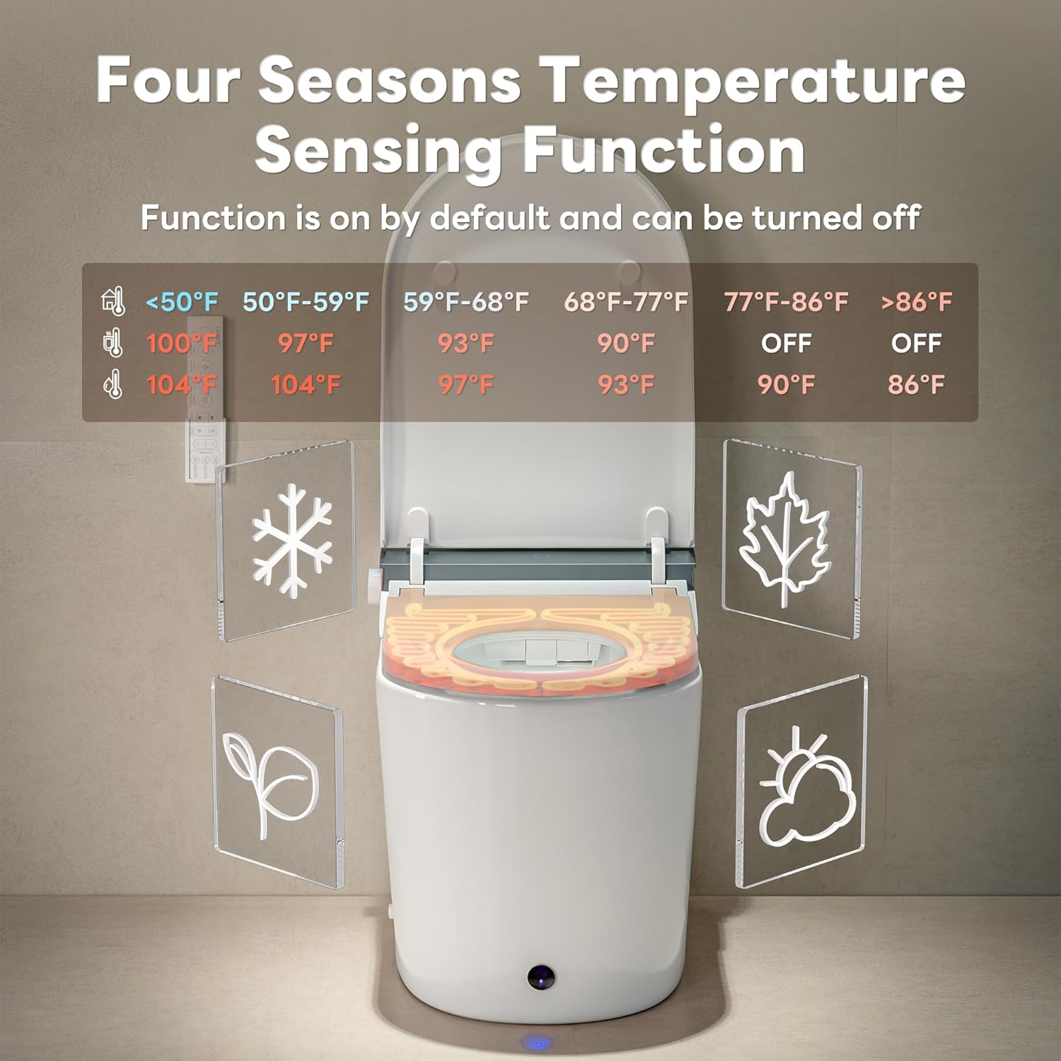 CANEST Smart Toilet with Bidet Built in, Foam Dispenser, 1000g MaP Flushing, Full-Area Seat Sensor, Auto Temperature Control Heated Seat, Auto Open/Close, Foot Sensor, Deodorization, Remote(FC-002SE)