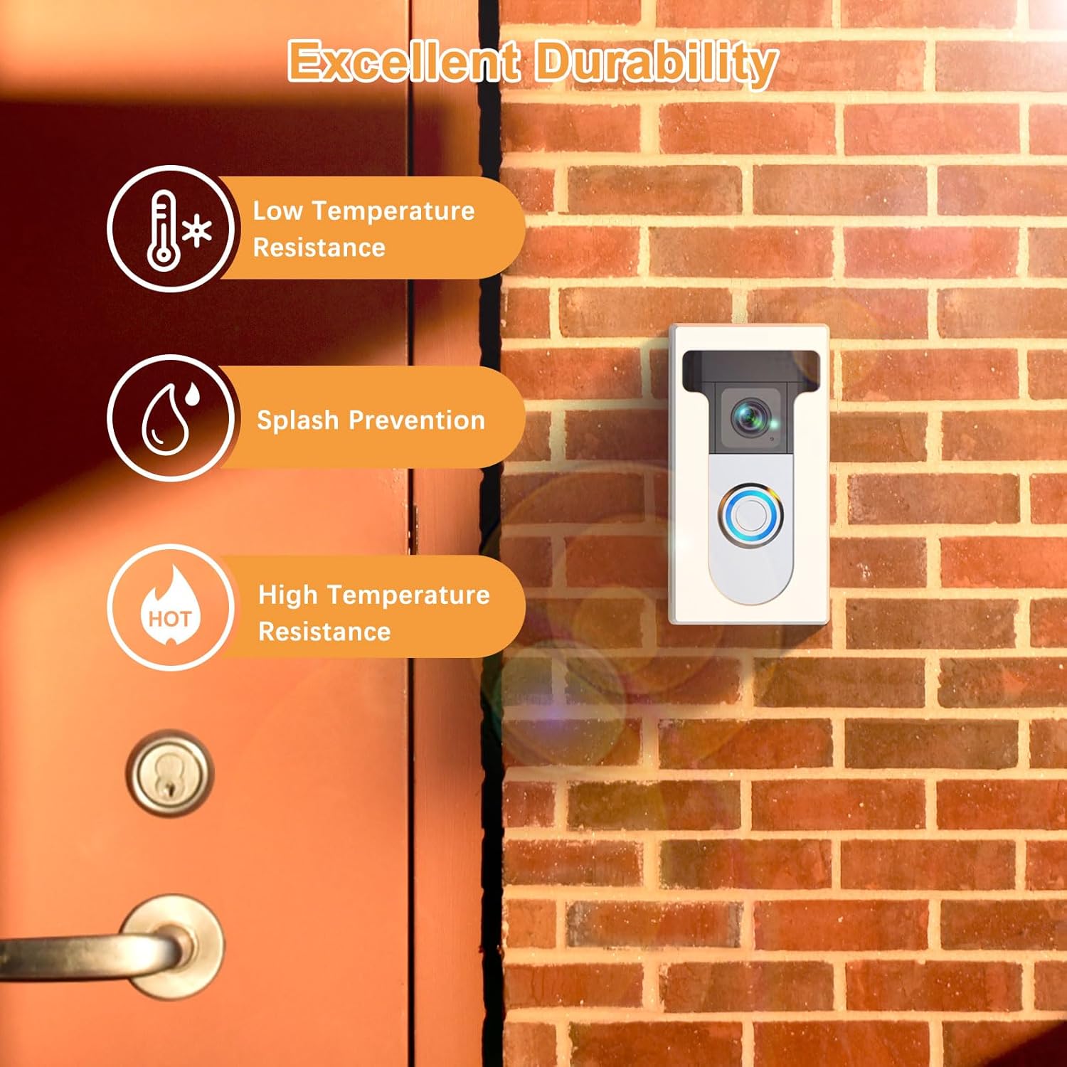 QIBOX Adhesive Video Doorbell Mount Compatible for Ring/Blink Wireless Video Doorbell,No Drill Camera Mount Bracket Cover Holder Corner Kit Accessories (Not Block Doorbell Sensor)