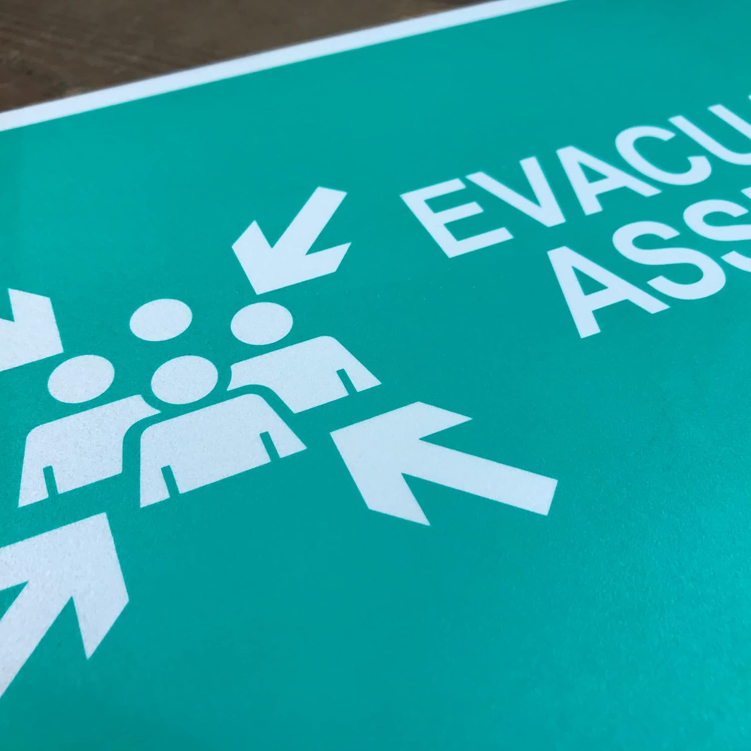 TRADESAFE Evacuation Assembly Point Sign - Emergency Evacuation Sign, Quick Install, Light Reflective, UV-Resistant, Waterproof, 14” X 10” Aluminum Safety Signs for Business