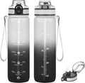 32oz Water Bottle with Time Marker, Motivational Drinking Bottle with Strap, BPA-Free Leak-Proof, Encouraging Water Bottle Time to Drink Water for Gym School Office Travel