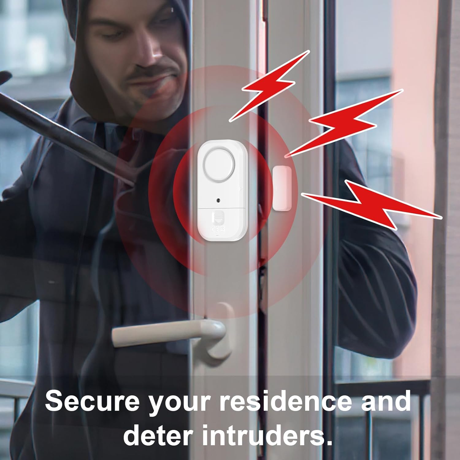 Door Window Alarm Sensors - Door Alarms for Kids Safety, Door Alarms for Home Security, for Home, Office, Store, Garage, Dorm Room, Apartment, RV, White, 6 Pack