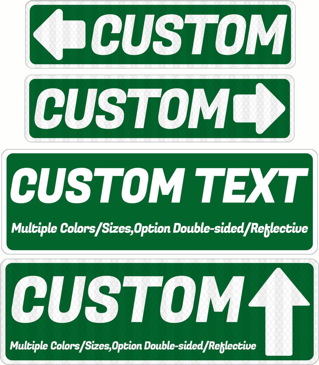 Custom Street Sign with Arrow, Road/Address Signs, Double-sided/Reflective Option, Personalized Outdoor Metal Sign for Home Business Shop Yard Garage Gift