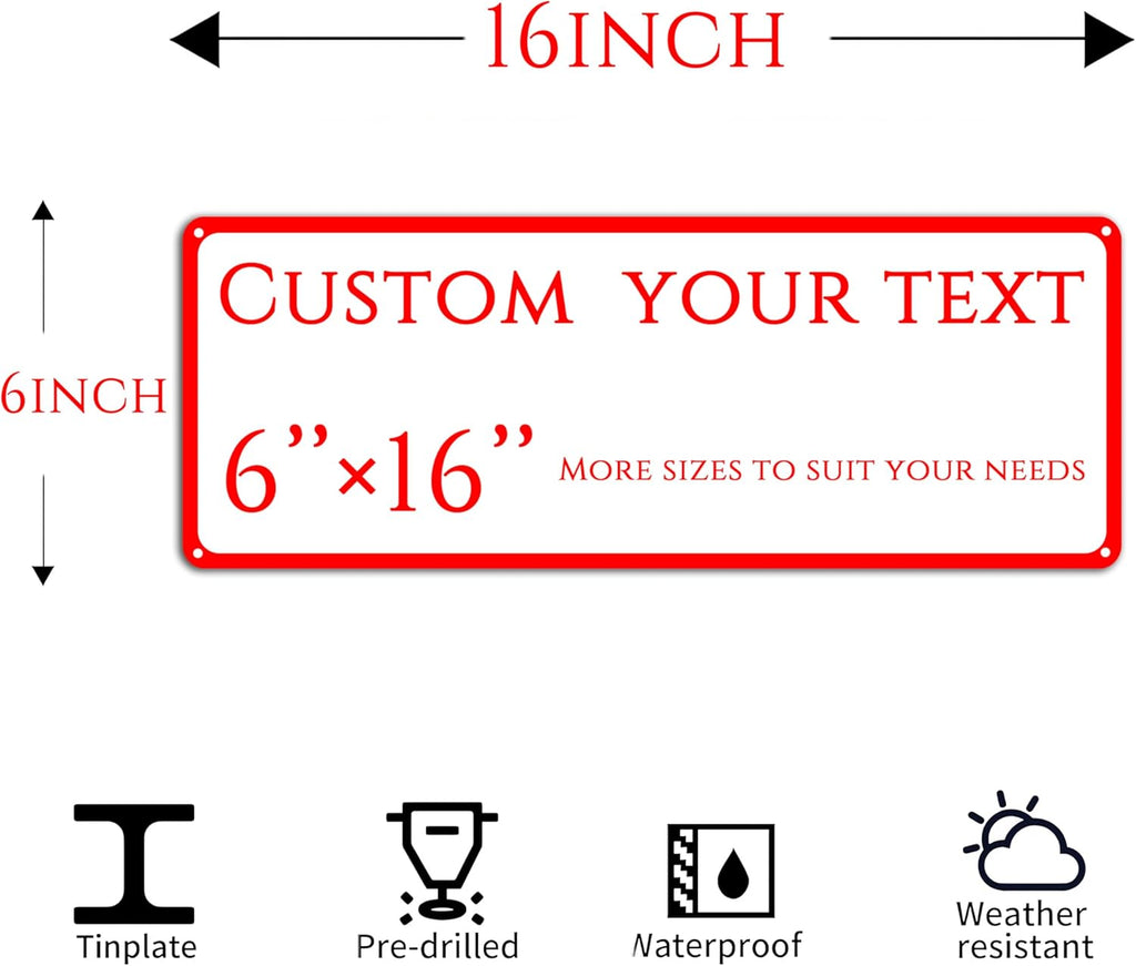 custom street sign,Custom Sign, Aluminum Weatherproof Metal Sign Multiple Sizes, Customize for school, Business, Workplace, office, Home, Delivery Signs(6 * 16 Inch)
