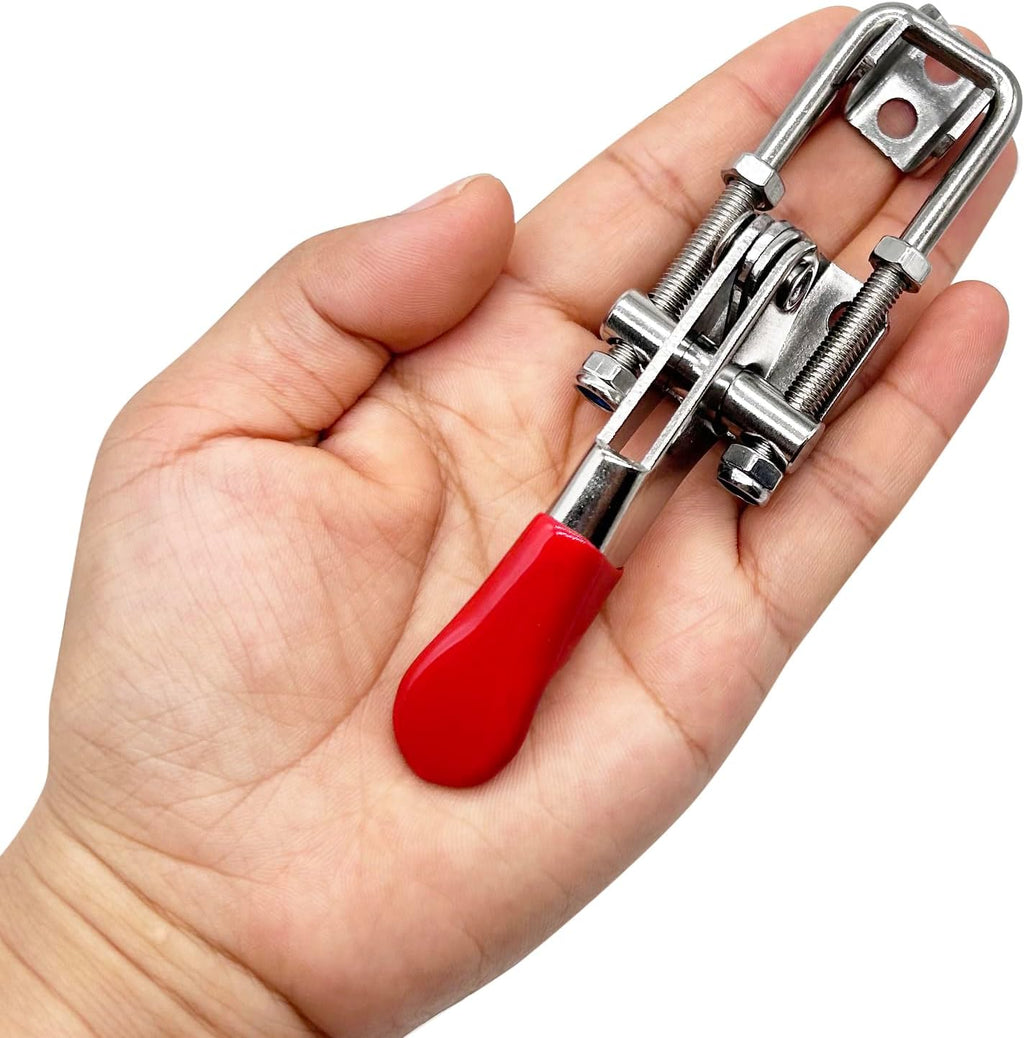Toggle Clamp Latch 400LBs, 304 Stainless Steel Durable Adjustable U Bolt Holding Quick Release Latch 40323-2pcs with12pcs Screws