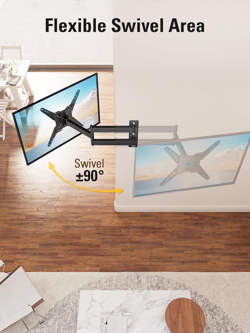 Mounting Dream Long Arm TV Wall Mount for Most 26-65 Inch TVs, 30 Inch Long Extension TV Mount Swivel and Tilt, Full Motion Wall Mount TV Bracket Fit Max VESA 400x400mm,Up to 99 lbs, MD2286-M