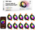 YGS-Tech Smart 2 Inch Recessed Lighting, WiFi LED Downlight 5W 120V, Compatible with Alexa and Google Home, Dimmable RGB & CCT 2700-6500K, Black Trim, LED Ceiling Light with Driver (10 Pack)