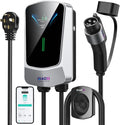 QIAO Level 2 EV Charger, Up to 40A Electric Car Charger, Wi-Fi Bluetooth APP Enabled EVSE, 4.3in Display, 25ft Cable, NEMA 14-50 Plug Charge Station Compatible with All SAE J1772 EV Models White