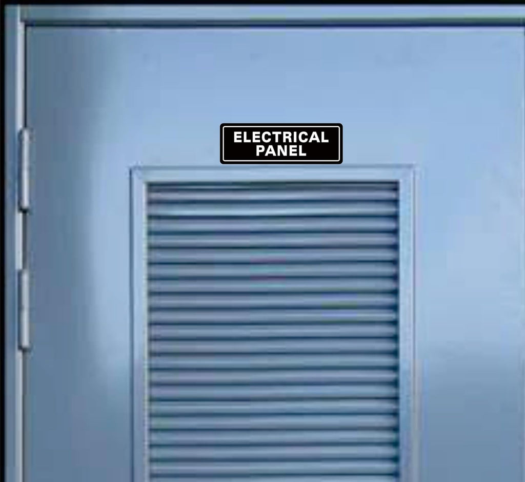 Electrical Panel Sign – Standard Electrical Cabinet Sign, Premium Durable Acrylic Material, Super Strong Self-Adhesive, Quick Installation, Suitable For Your Home And Business (9×3 Inches, Black)