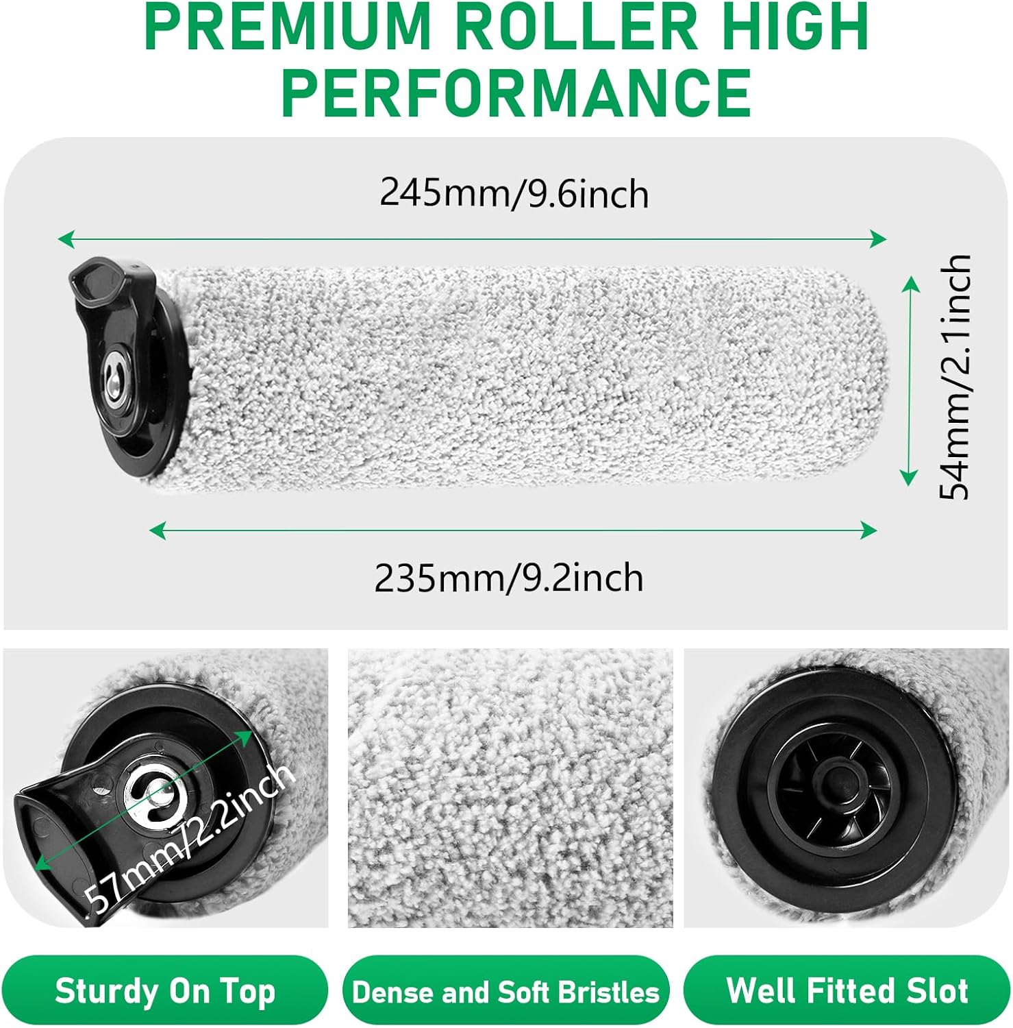 Roller Brush Replacement Kit Compatible with Tineco iFloor 2, iFloor 3,Floor One S3 Cordless Wet Dry Vacuum Cleaner,2 Pack Brush Roll Replacement Accessories