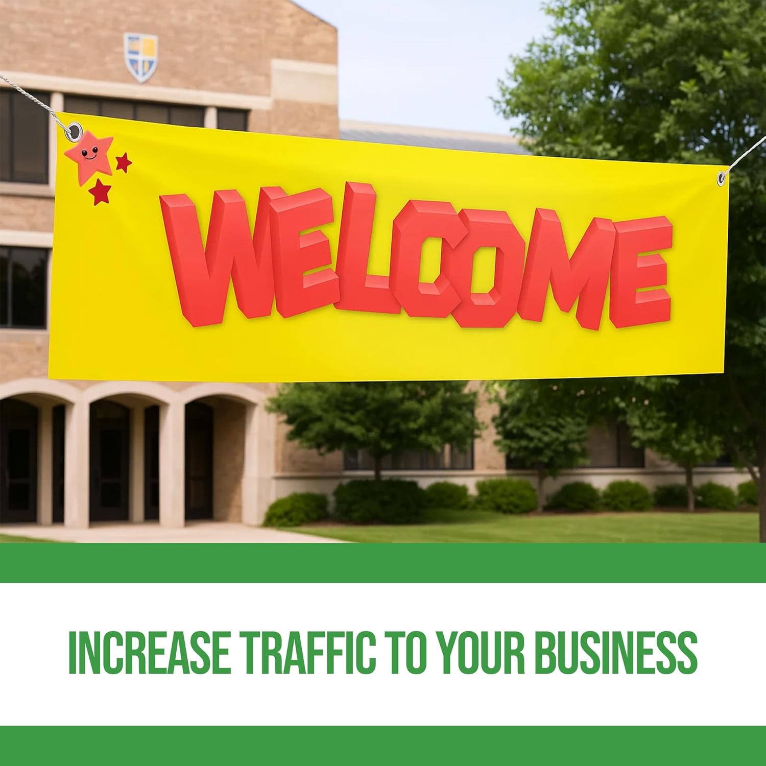 Custom Large Banner by BCB Print | Personalized Polyester Wall Hanging Banner for Outdoor Use | Add Your Image, Text, or Logo for Business, Birthdays, Graduations & Events | Made in USA | HD Print.
