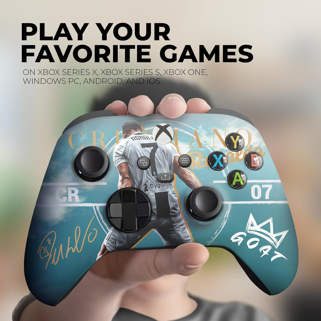 DreamController Ronaaldo Custom X-box Controller Wireless compatible with X-box One/Series X/S Proudly Customized in USA with Permanent HYDRO-DIP Printing (NOT JUST A SKIN)