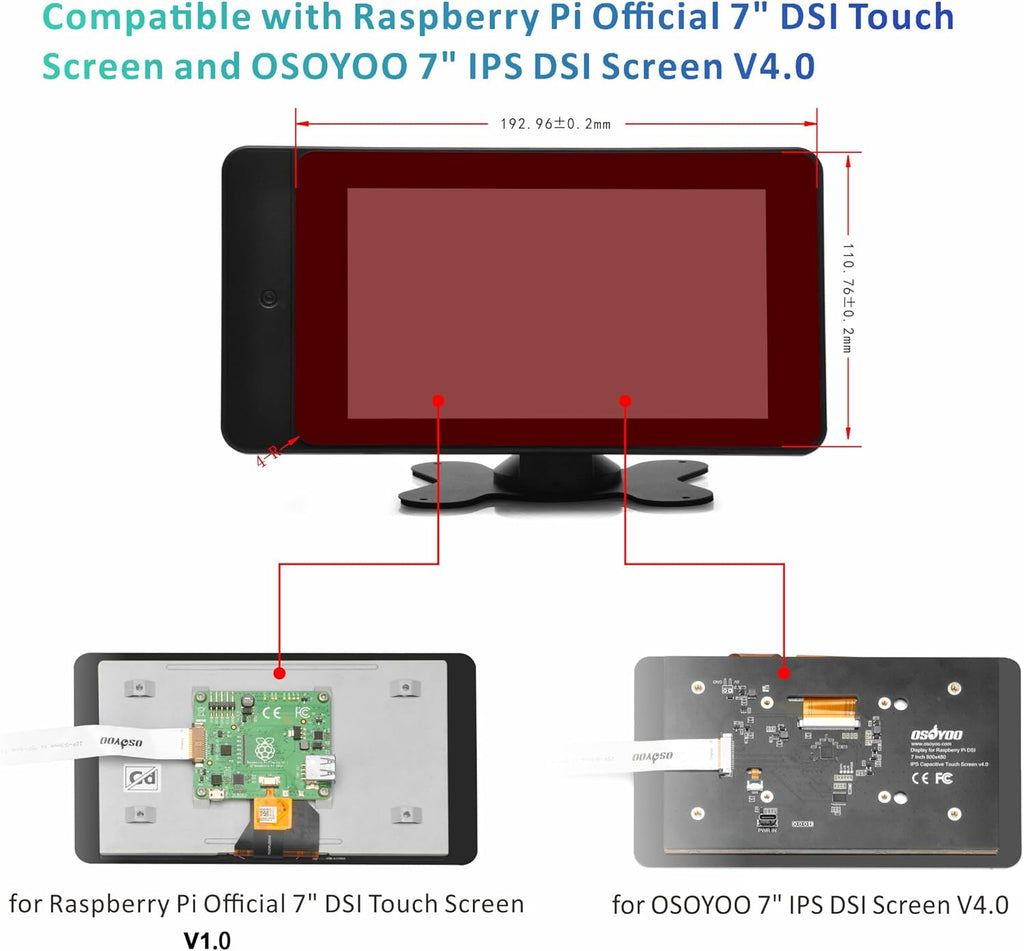 OSOYOO PiStudio Case for Raspberry Pi 7inch Touch Screen V1 and OSOYOO 7inch IPS DSI Screen V4.0