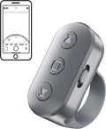 Phone Camera Ring Remote Control with Zoom in/Out, Rechargeable Shutter with Front/Rear Camera Switch for iPhone Android iPad, Hands Free Remote Ring for Photo & Video Recording Content Creator