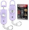 Personal Safety Alarm Keychain for Women 2PCS -130 dB Loud Siren with SOS Strobe Light, Flashlight, Double Speakers, Safe Defense Key Chain for Girls Kids Elders Emergency Call