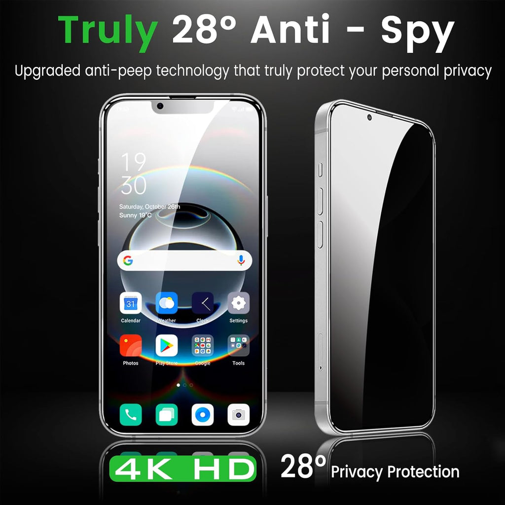 3 Pack Privacy Screen Protector for iPhone 16e 6.1 Inch with 3 Pack Camera Lens Protector, Anti Spy Tempered Glass Film, Anti-Scratch, Touch Sensitive, Case Friendly