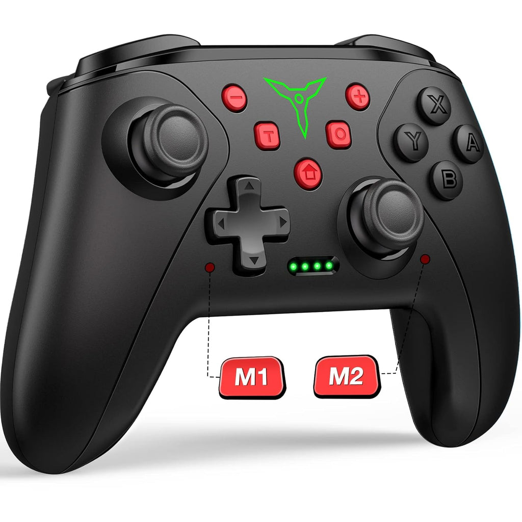 Wireless Switch Controller for Nintendo Switch 2/Switch1/Lite/OLED Controller, Switch Controller with a Mouse Touch Feeling on Back Buttons, Extra Switch Pro Controller with Wake-up,Programmable, Turbo -Black