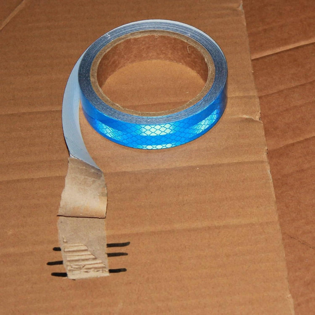 Non Fading Reflective Tape Blue 1 inch, Outdoor Waterproof High Visibility Warning Industrial Marking Tape, Safety Stickers (15 feet)