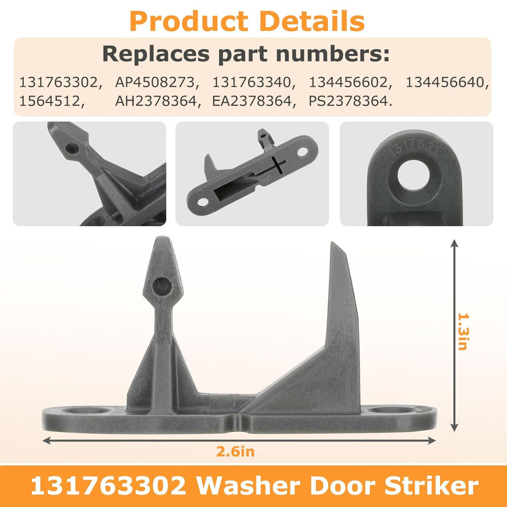 Upgraded 131763202 131763256 1317632 131763255 Washer Door Lock Switch and 131763310 131763302 Washer Door Striker for Frigidaire Kenmore Crosley FAFW4011LW0 FAFW3511KW0 Washing Machine