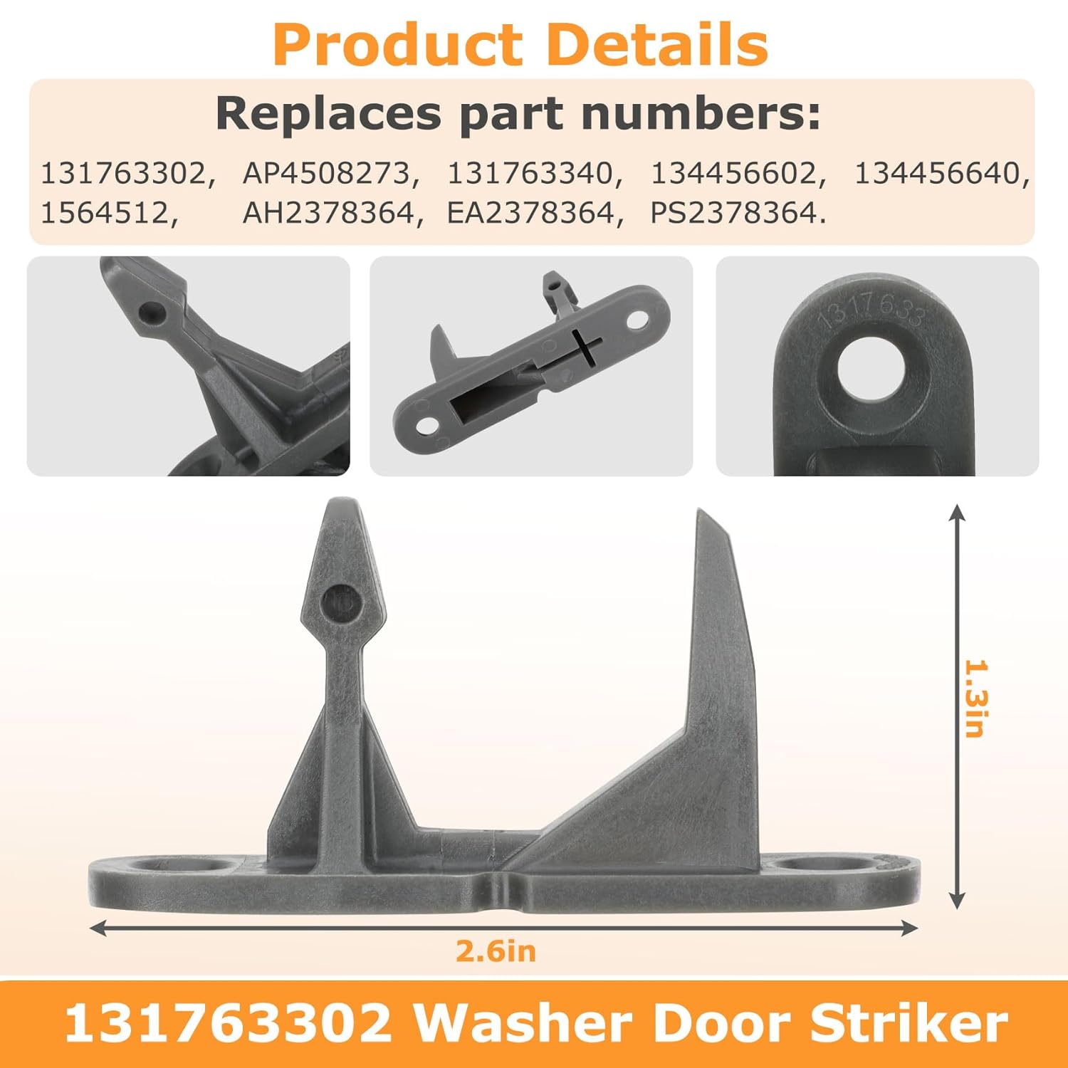 Upgraded 131763202 131763256 1317632 131763255 Washer Door Lock Switch and 131763310 131763302 Washer Door Striker for Frigidaire Kenmore Crosley FAFW4011LW0 FAFW3511KW0 Washing Machine