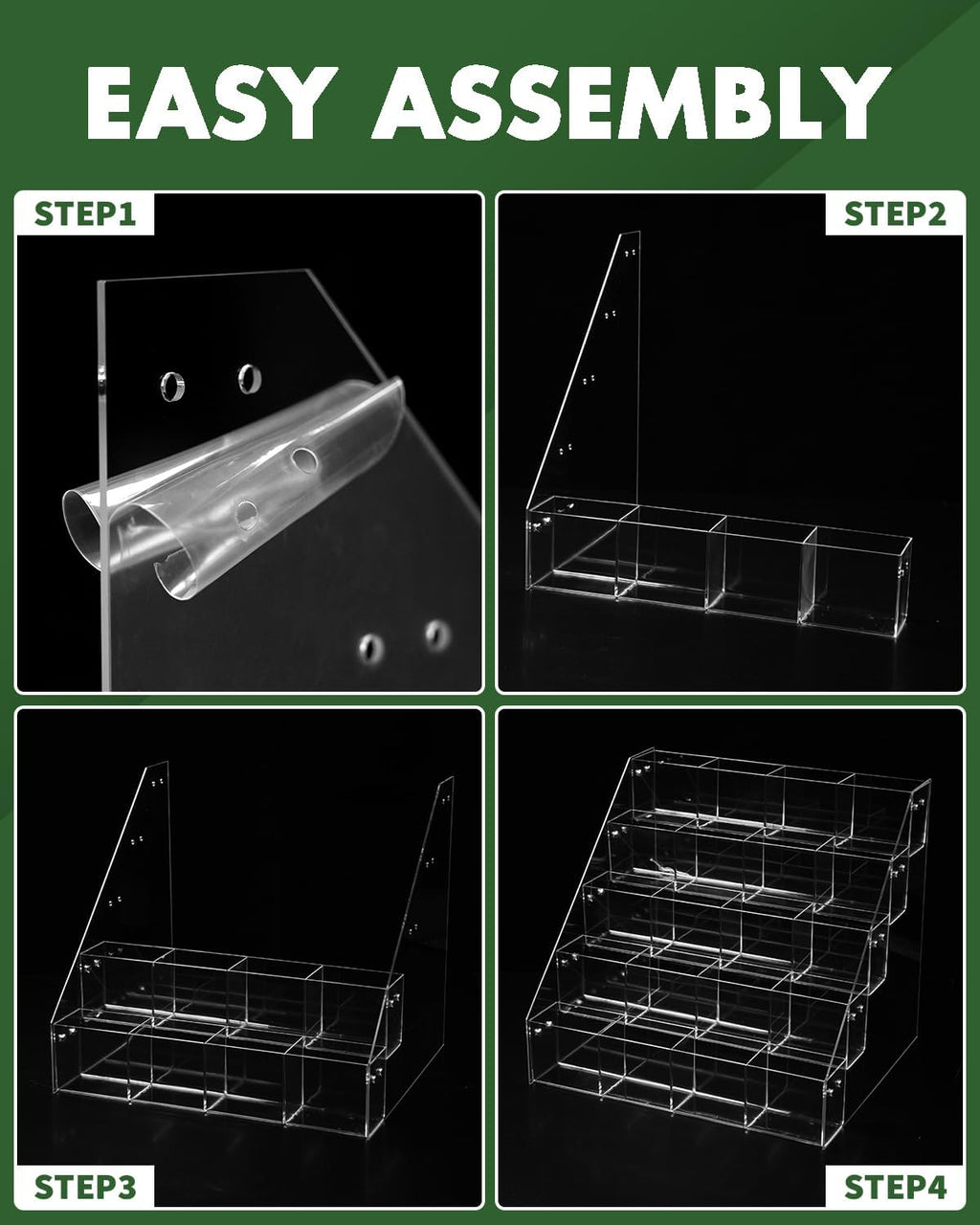 UCEC Sticker Display Stand 5 Tiers Acrylic Stand, 20 Pockets Sticker Holder Display, Versatile Event Organizer for Trade Shows, Retail Stores, and Supplier Meetings