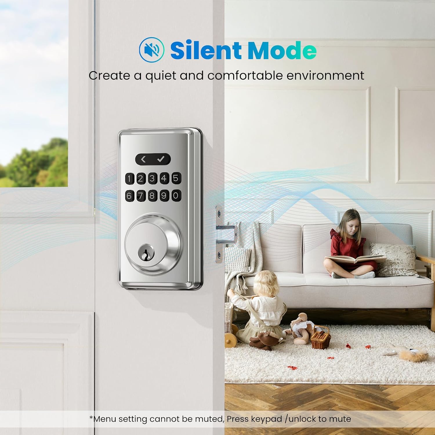Keyless Entry Door Lock Deadbolt with Keypad, Digital Smart Locks with Code, Auto Lock, Anti-Peeking Password, Easy Installation, Satin Nickel
