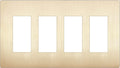 LIDER Brushed Finish Decorator Switch Cover, Screwless Wall Plate, Mid-Size 4-Gang 4.88" x 8.58", Unbreakable Polycarbonate Thermoplastic, UL Listed, LSWP-34M-BGD, Brushed Gold