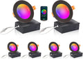 [6 Pack] CLOUDY BAY 4inch Smart WiFi LED Recessed Lights,RGB Color Changing Recessed Lighting,Compatible with Alexa and Google Home Assistant,10W 2700K-6500K,CRI90+ Wet Location,Oil Rubbed Bronze