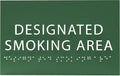 6" X4" Designated Smoking Area Sign - ADA Compliant Tactile Graphics Grade 2 Braille Text | Smoking Permitted Wall Signs for Offices, Private Businesses, Schools, and Restaurants