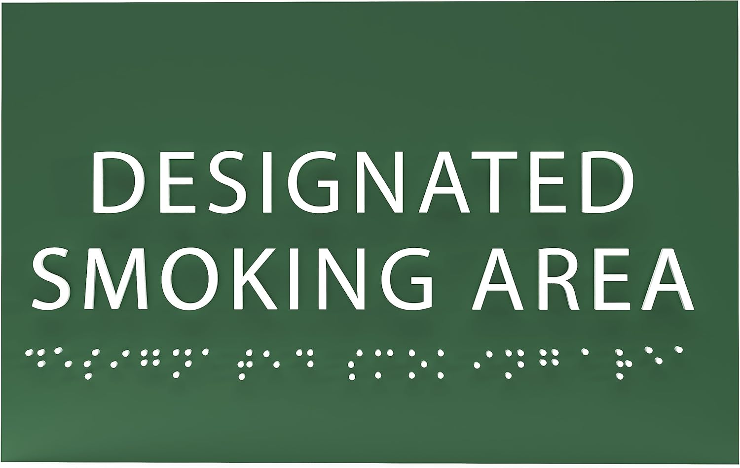6" X4" Designated Smoking Area Sign - ADA Compliant Tactile Graphics Grade 2 Braille Text | Smoking Permitted Wall Signs for Offices, Private Businesses, Schools, and Restaurants