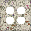 Decorative Outlet Covers Rustic Beige Wildflower Flowers 2 Gang Wall Plate Cover Double Duplex Receptacle Two Switch Light Switch Cover Plate Jumbo Dual Faceplate for Home Decor