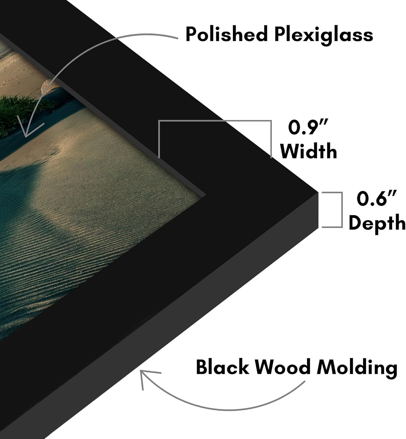 Americanflat 12x28 Picture Frame with Polished Plexiglass - Signature Collection - Gallery-Style Frames Made of Engineered Wood - Photo Frame for Wall Display - Black