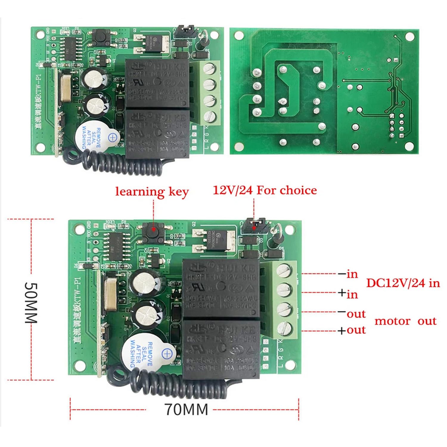 DC 12V 24V Motor Speed Control Kit Wireless Digital Remote Controller Speed Regulator Board Electric Dining Table Rotary Speed Regulator Motor