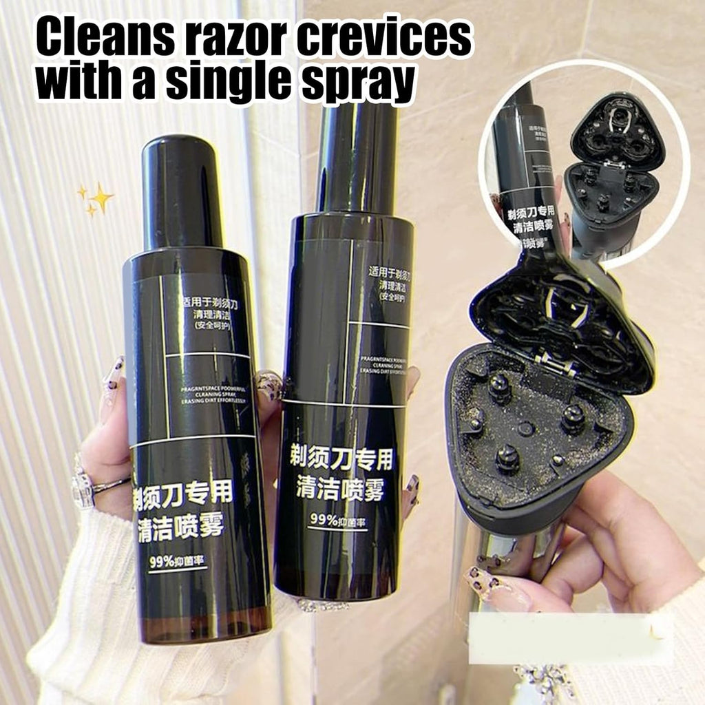 Electric Razor Cleaner- 200ml Shaver Cleaning Solution, Convenient Electric Shaver Blade Cleaner Spray | Portable Professional Cleaning Liquid Solution For Barbershop Home Men Hygiene Maintenance
