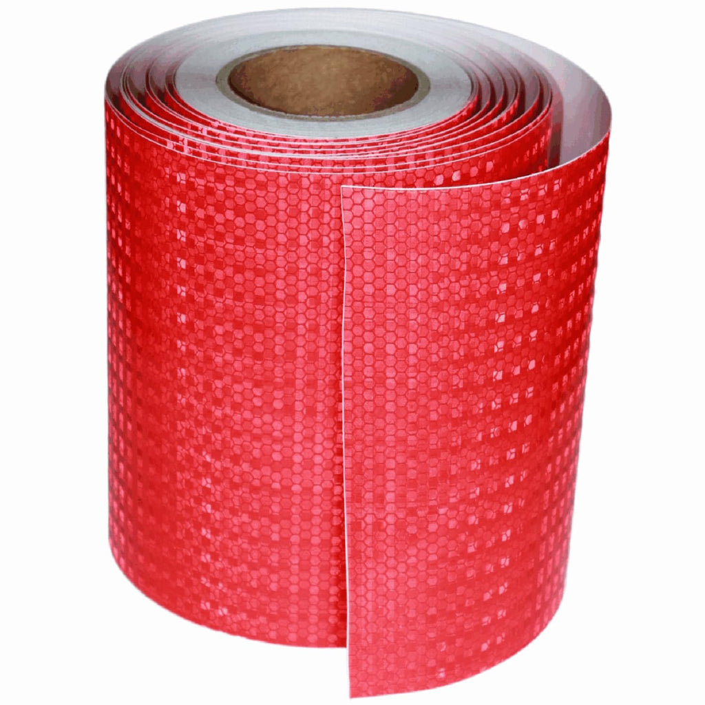 Red Reflective Tape Outdoor Waterproof 8 inch Wide, High Visibility Warning Industrial Marking Tape, Safety Stickers (68 feet)