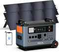 OSCAL 120V/240V Solar Generator 6000W(Peak 9000W) with 2x200W Solar Panel,Promax6000 Dual Voltage 3600WH Lifepo4 Battery Portable Power Station with 14 Outlets,2200W 1.96H Fast Charge,for Home Backup
