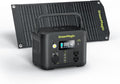 Portable Power Station 330W with 20W Solar Panel, Solar Generator Fast PD Output 227Wh Lithium Battery, Solar Powered Power Bank 120V Pure Sine Wave AC Outlet for Camping, Travel, Home Blackout