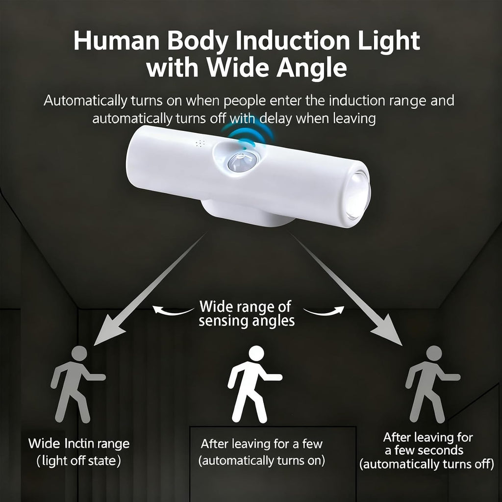 Rechargeable Smart LED Motion Sensor Ambient Light, Punch-Free Color Changing Motion Sensor Light for Stairs, Wardrobe, Cabinet (1Pc,Wood, 3 Colors)